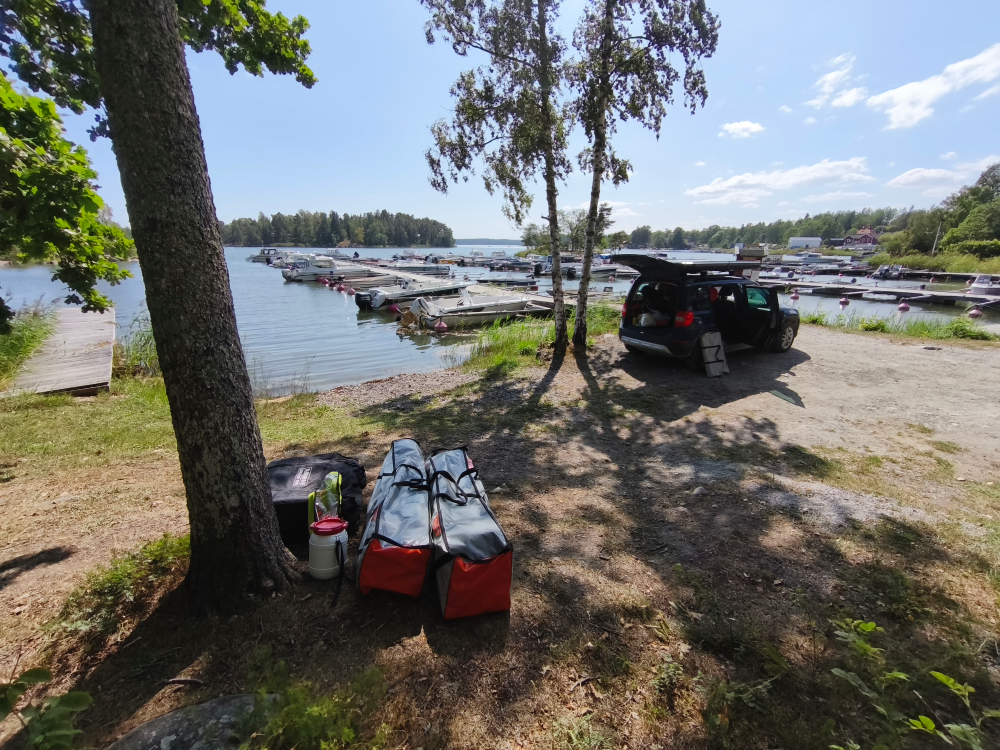 Map of the Stockholm Archipelago with MiniCat 520 Explorer gear prepared for a weeklong sailing trip